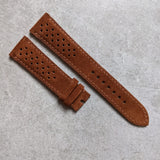 Premium Suede Rally Strap - Dark Brown - The Strap Tailor