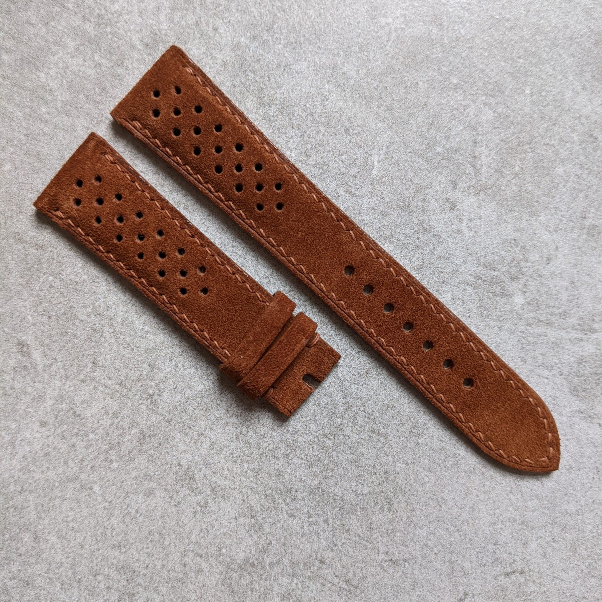 Premium Suede Rally Strap - Dark Brown - The Strap Tailor
