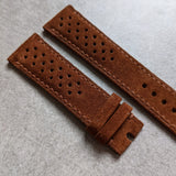 Premium Suede Rally Strap - Dark Brown - The Strap Tailor