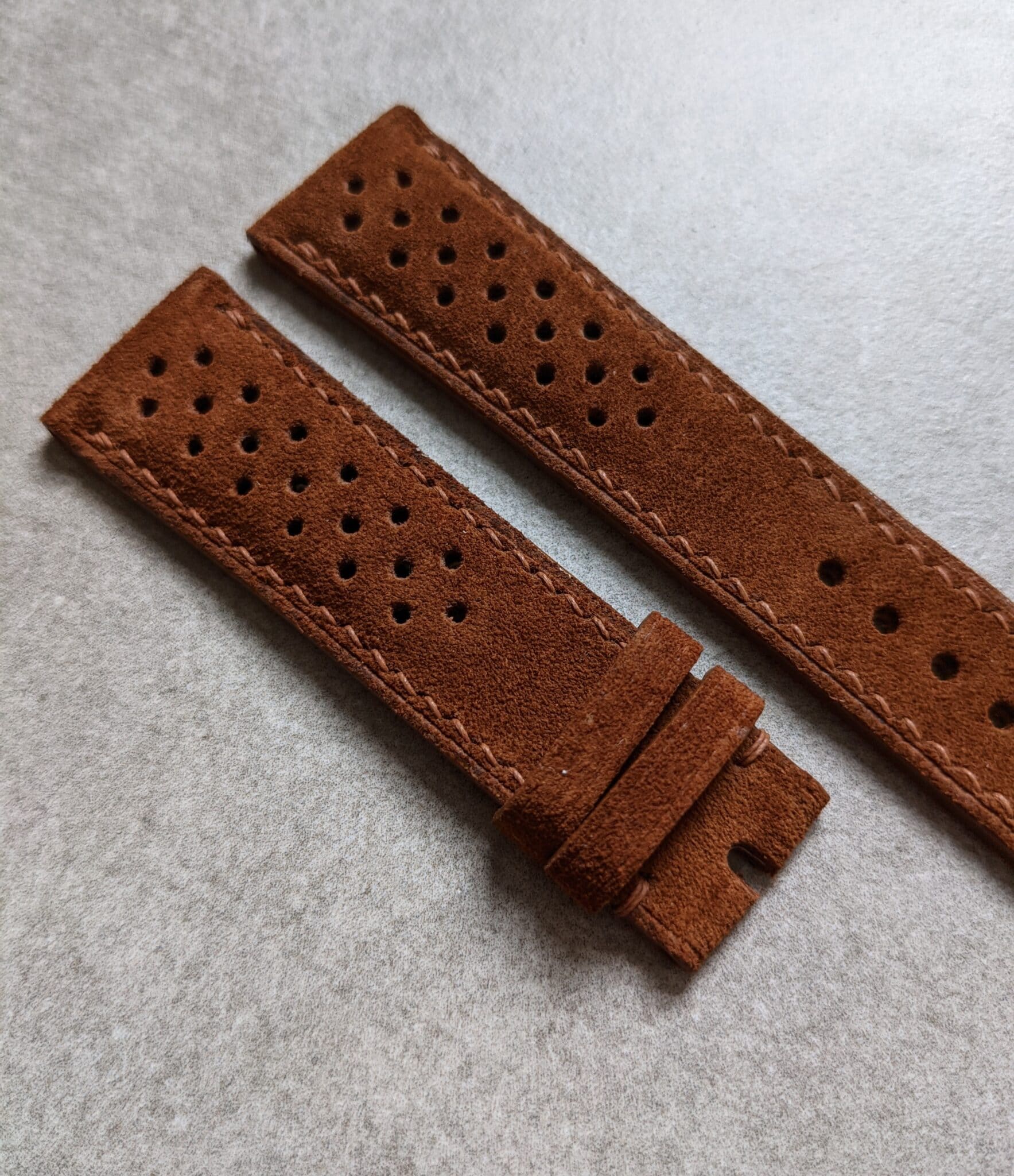 Premium Suede Rally Strap - Dark Brown - The Strap Tailor
