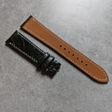 Ostrich Shin Watch Strap - Myrtle Olive W/Cream Stitching