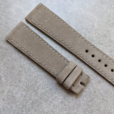 Premium Stitched Suede Strap - Light Taupe - The Strap Tailor