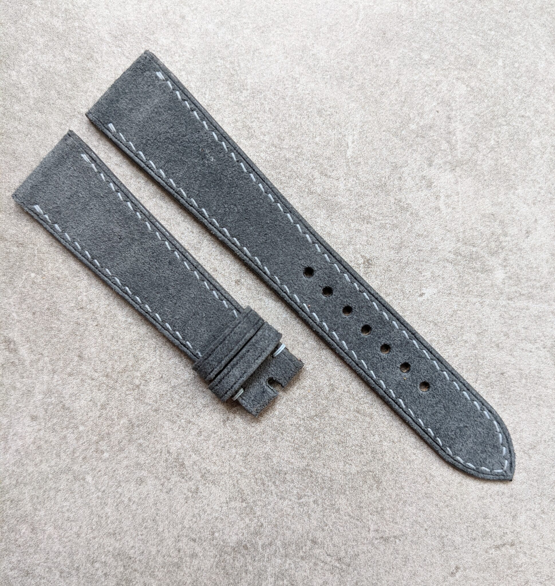 Premium Stitched Suede Strap - Grey - The Strap Tailor