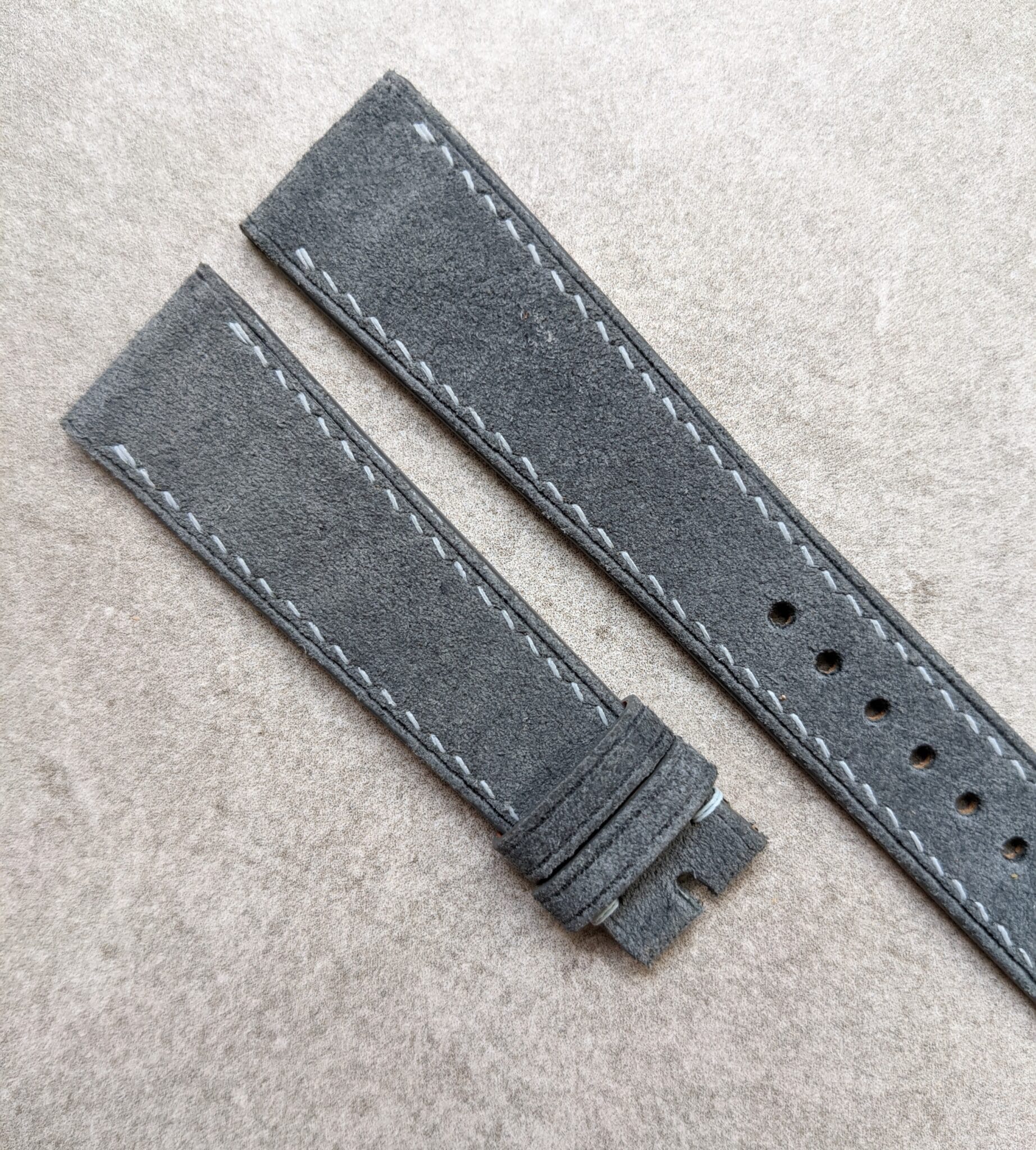 Premium Stitched Suede Strap - Grey - The Strap Tailor