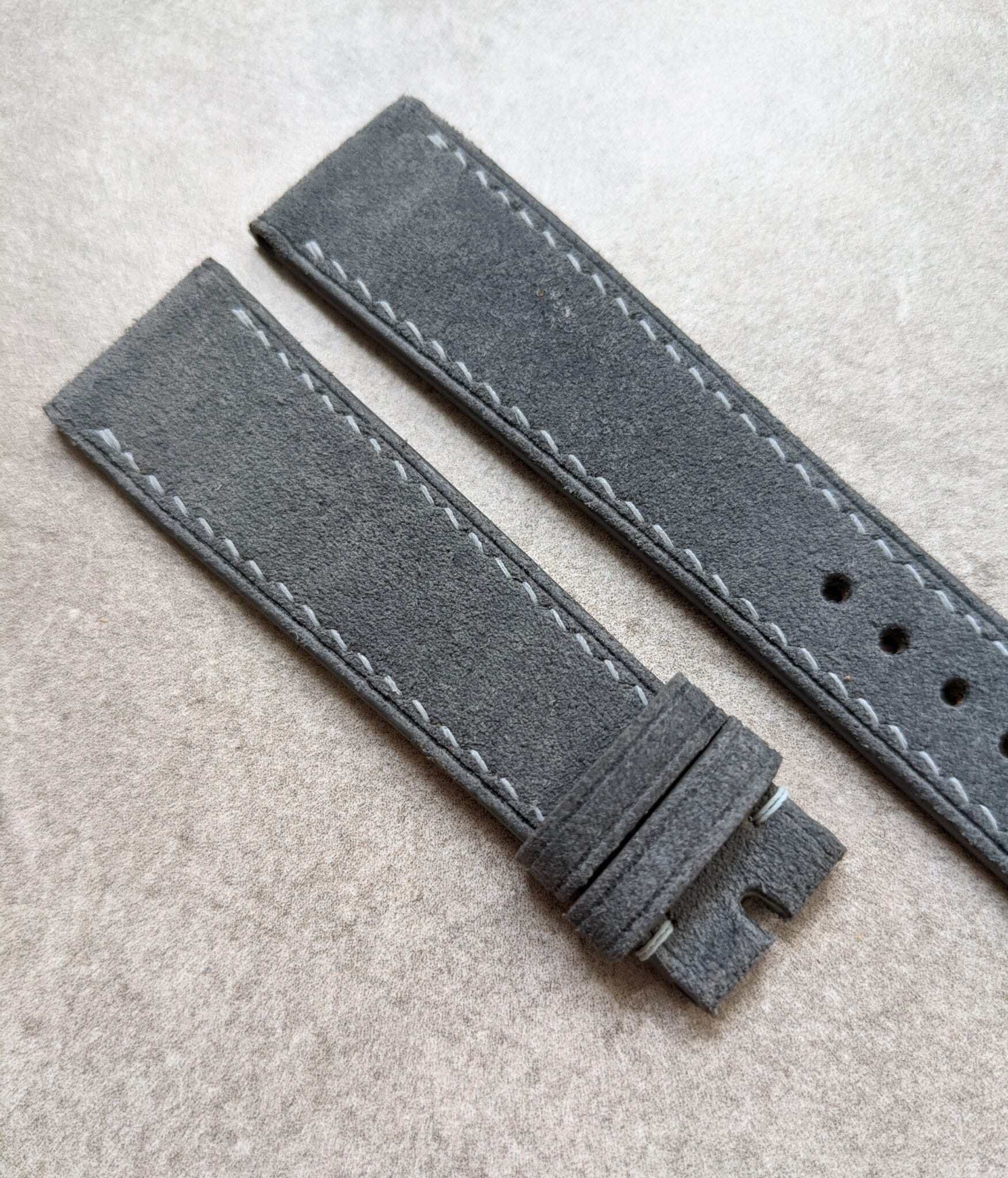 Premium Stitched Suede Strap - Grey - The Strap Tailor