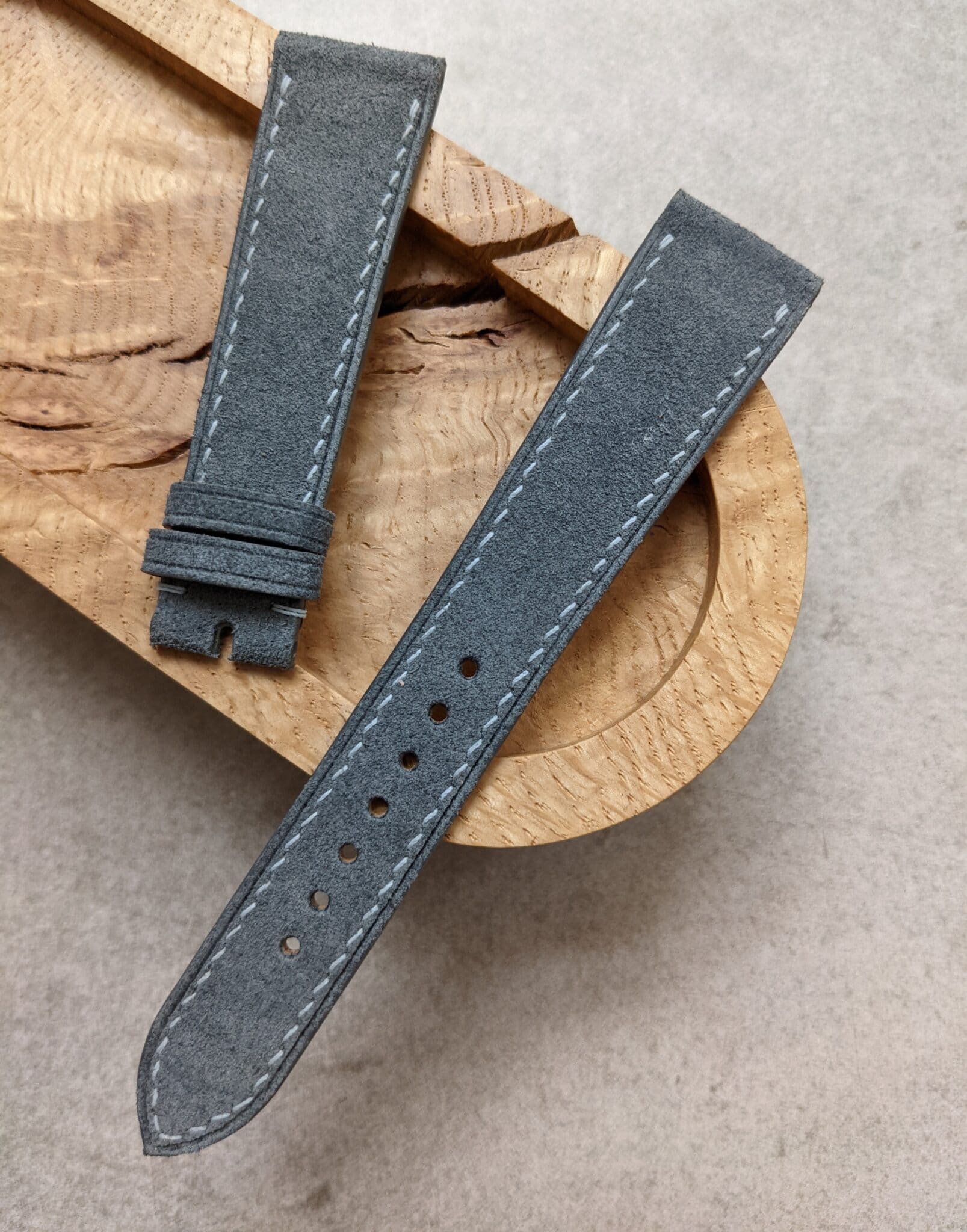 Premium Stitched Suede Strap - Grey - The Strap Tailor