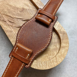 Badalassi Bund Watch Strap - Tan Brown W/Cream stitching