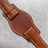Badalassi Bund Watch Strap - Tan Brown W/Cream stitching