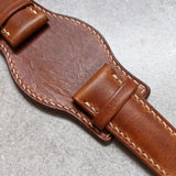 Badalassi Bund Watch Strap - Tan Brown W/Cream stitching