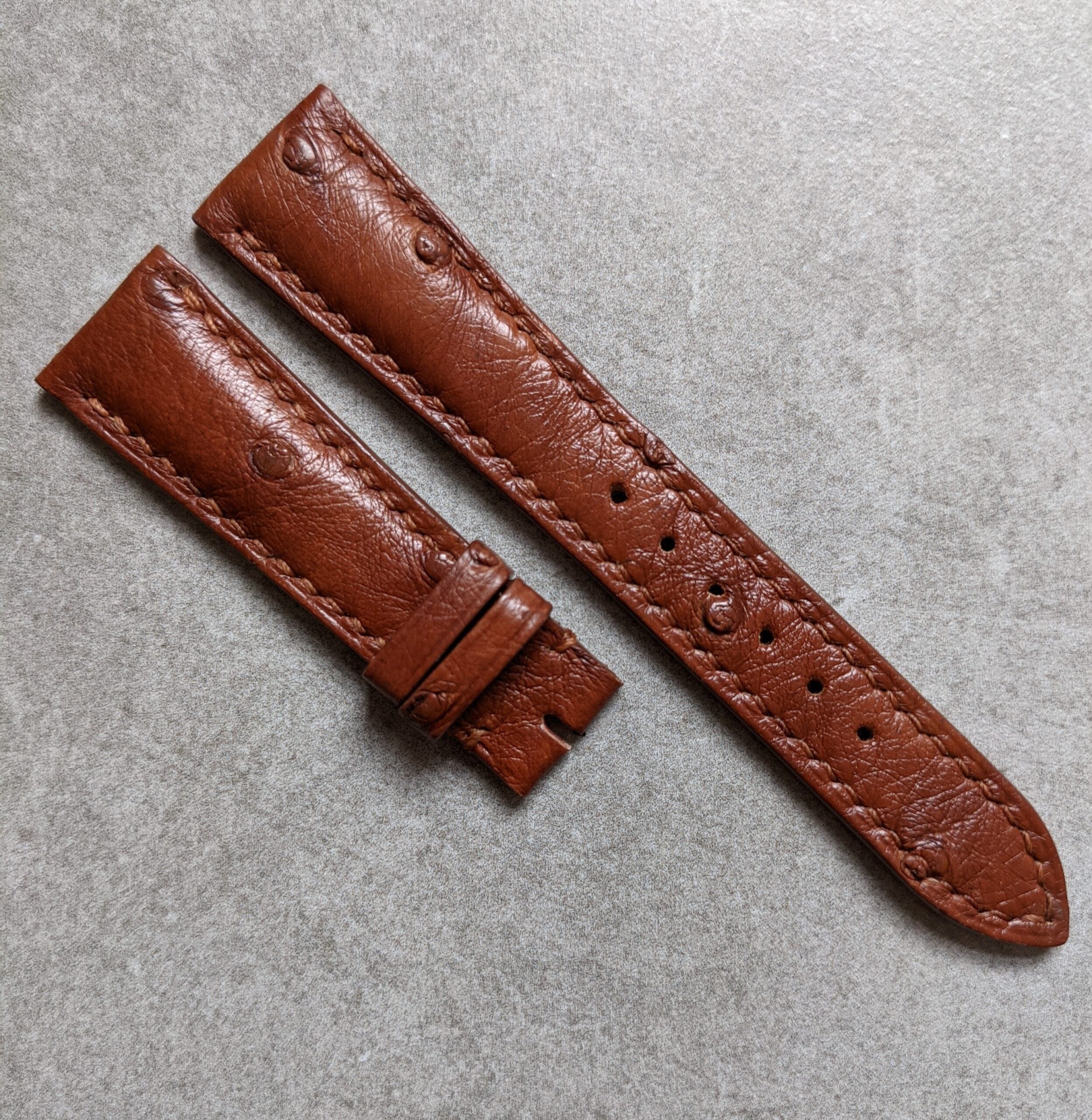 ostrich-belly-watch-strap-cognac