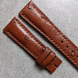 Ostrich Belly Watch Strap - Light Brown