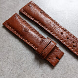 Ostrich Belly Watch Strap - Light Brown