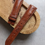 Ostrich Belly Watch Strap - Light Brown