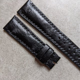 Ostrich Belly Watch Strap - Black