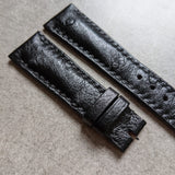 Ostrich Belly Watch Strap - Black