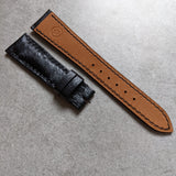 Ostrich Belly Watch Strap - Black