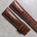 Ostrich Belly Watch Strap - Tobacco Brown