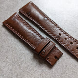 Ostrich Belly Watch Strap - Tobacco Brown