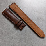 Ostrich Belly Watch Strap - Tobacco Brown