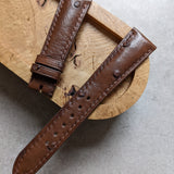 Ostrich Belly Watch Strap - Tobacco Brown