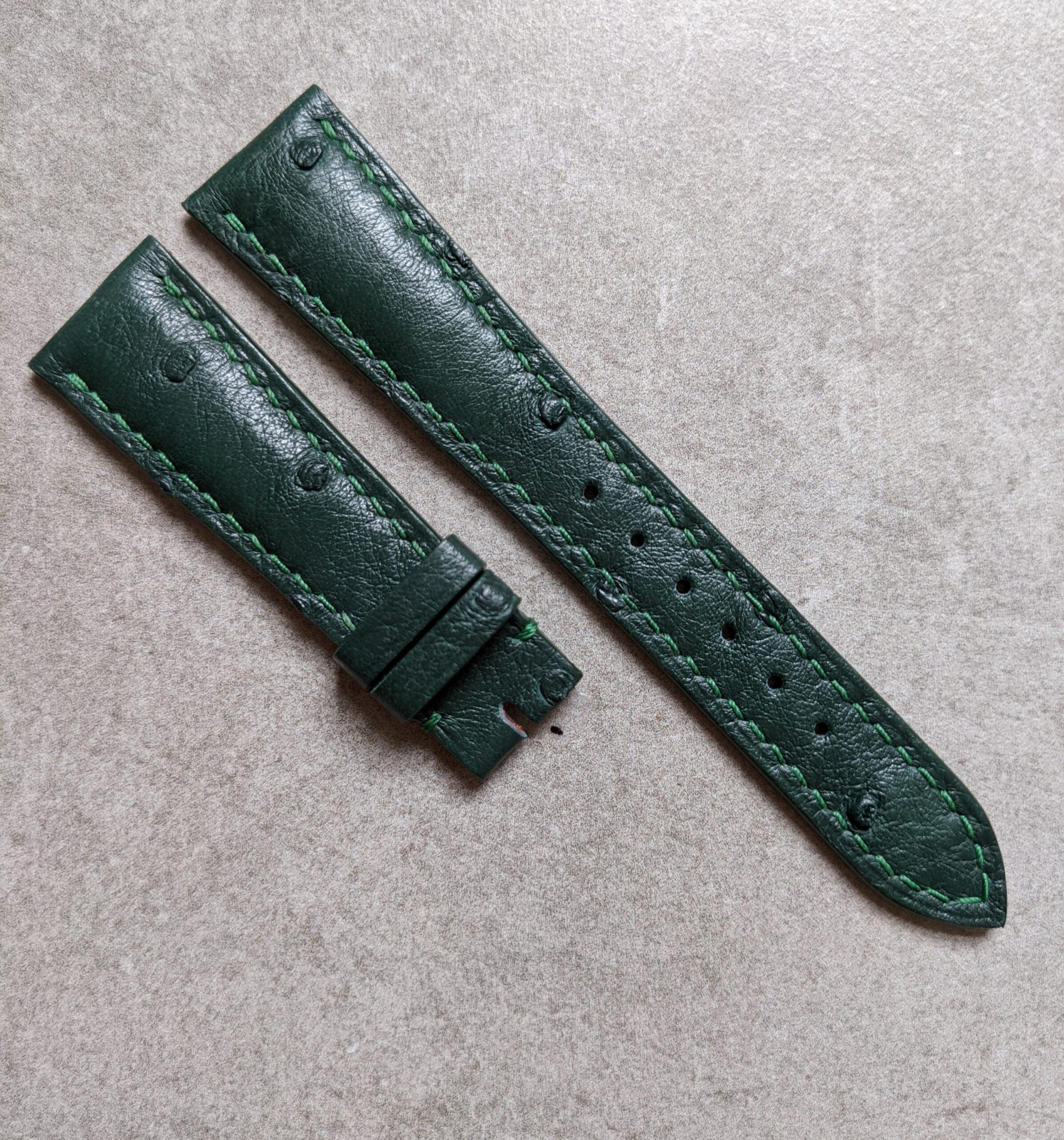 green-ostrich-belly-watch-strap