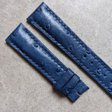 Ostrich Belly Watch Strap - Blue