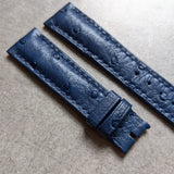 Ostrich Belly Watch Strap - Blue
