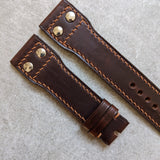 Chromexcel IWC Twin Rivet Watch Strap - Chocolate W/Hazelnut Stitch