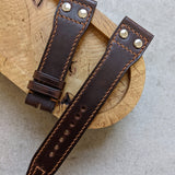 Chromexcel IWC Twin Rivet Watch Strap - Chocolate W/Hazelnut Stitch