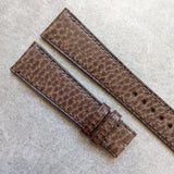 Pebbled Calfskin Strap - Elephant Grey - W/Matching Stitching