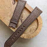 Pebbled Calfskin Strap - Elephant Grey - W/Matching Stitching