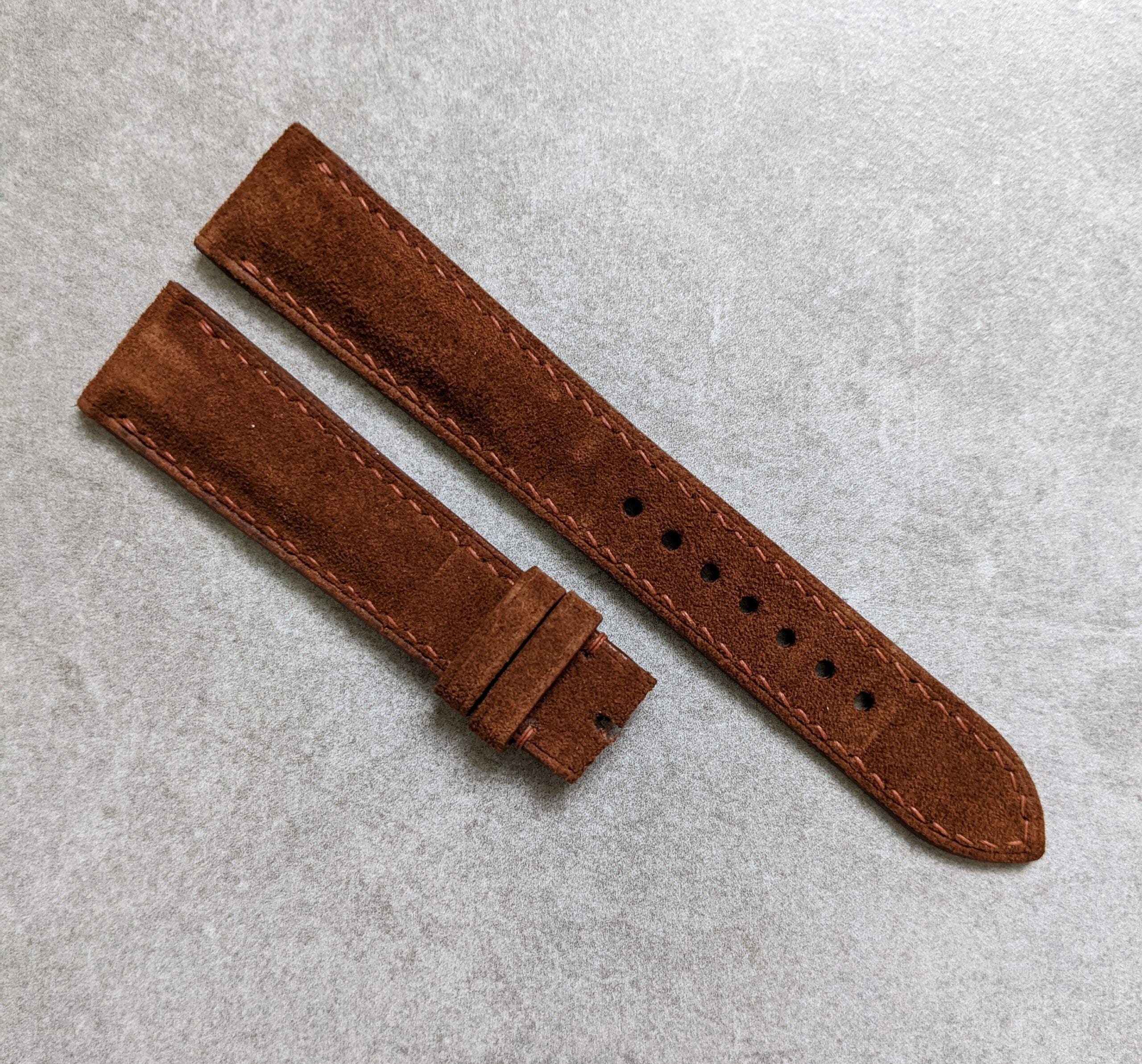 Premium Suede Strap Dark Brown W/Padding The Strap Tailor