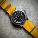 Premium Ribbed Fabric Watch Strap - Lemon Yellow