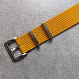 Premium Ribbed Fabric Watch Strap - Mustard Yellow