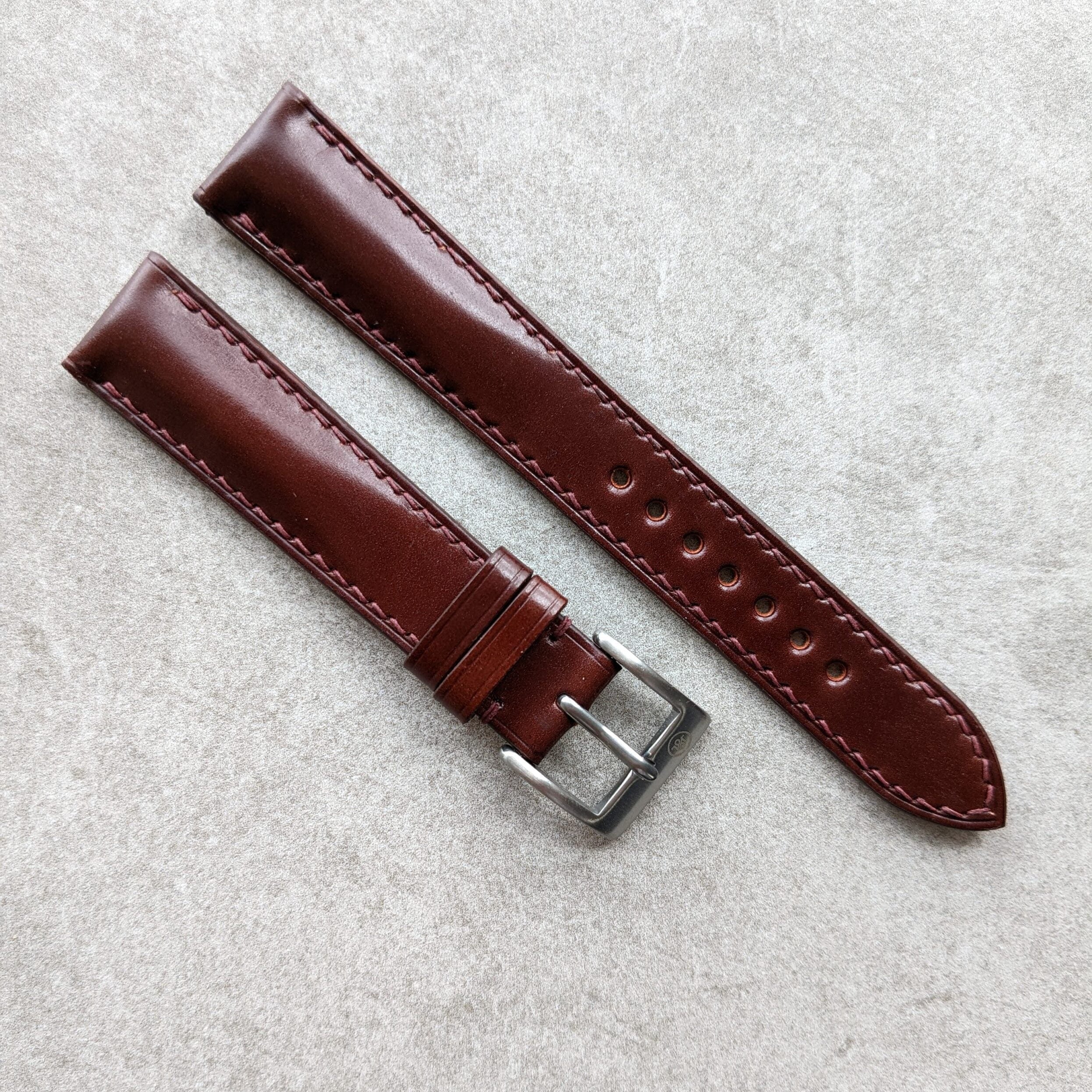 Shell Cordovan Watch Strap - Oxblood - The Strap Tailor