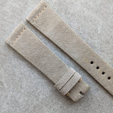 Premium Stitched Suede Strap - Light Taupe W/Vintage Stitch