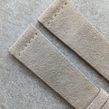 Premium Stitched Suede Strap - Light Taupe W/Vintage Stitch