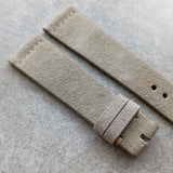 Premium Stitched Suede Strap - Light Taupe W/Vintage Stitch