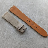 Premium Stitched Suede Strap - Light Taupe W/Vintage Stitch