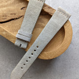 Premium Stitched Suede Strap - Light Taupe W/Vintage Stitch