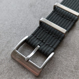 Premium Ribbed Fabric Watch Strap - Graphite Grey