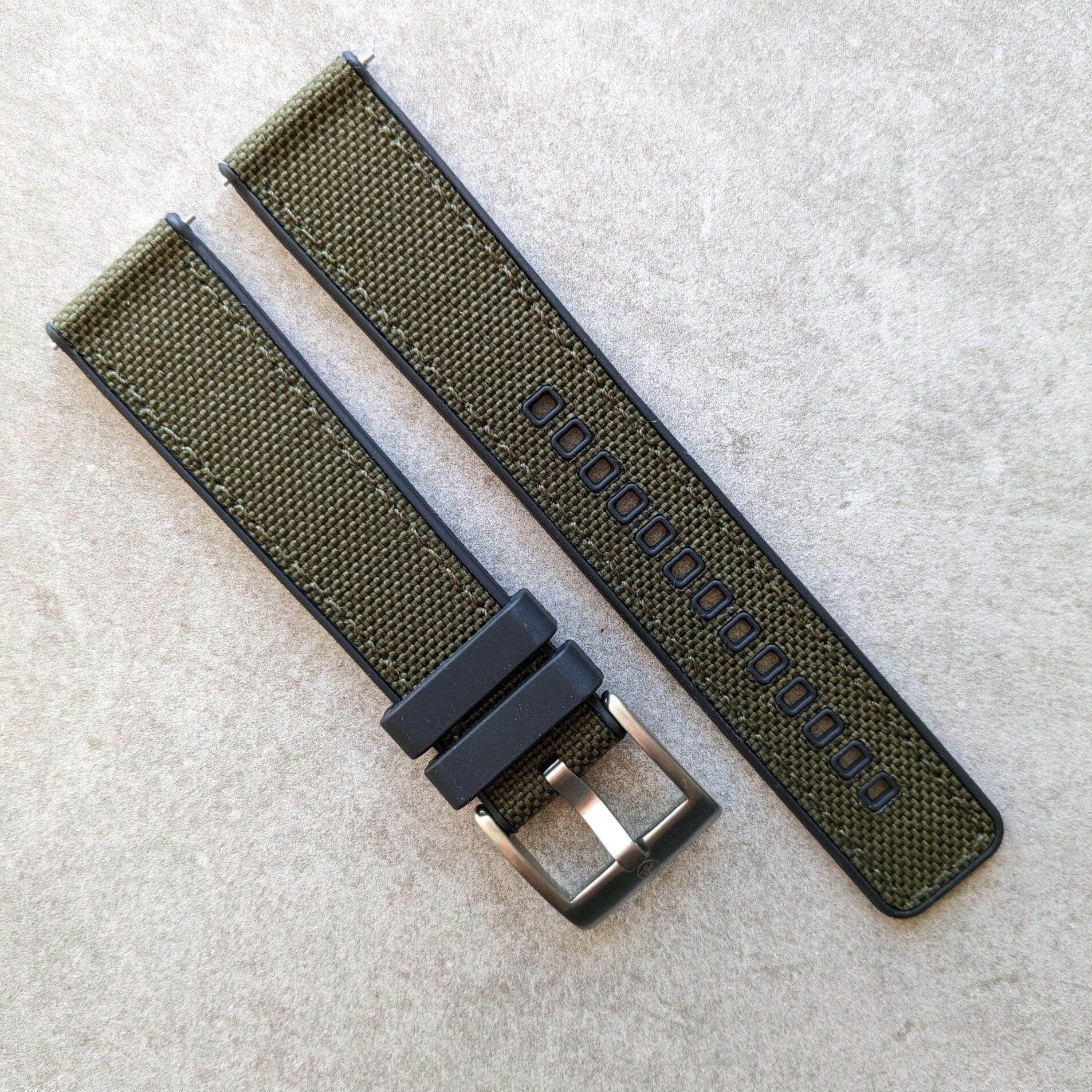 canvas-rubber-watch-strap-green