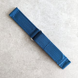 Premium Ribbed Two Piece Ballistic Nylon Strap - Ocean Blue