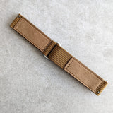 Premium Ribbed Two Piece Ballistic Nylon Strap - Coffee