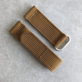 Premium Ribbed Two Piece Ballistic Nylon Strap - Coffee