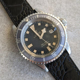 Ostrich Shin Flat Watch Strap - Black