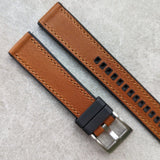 Leather & Rubber Strap - Tan Brown