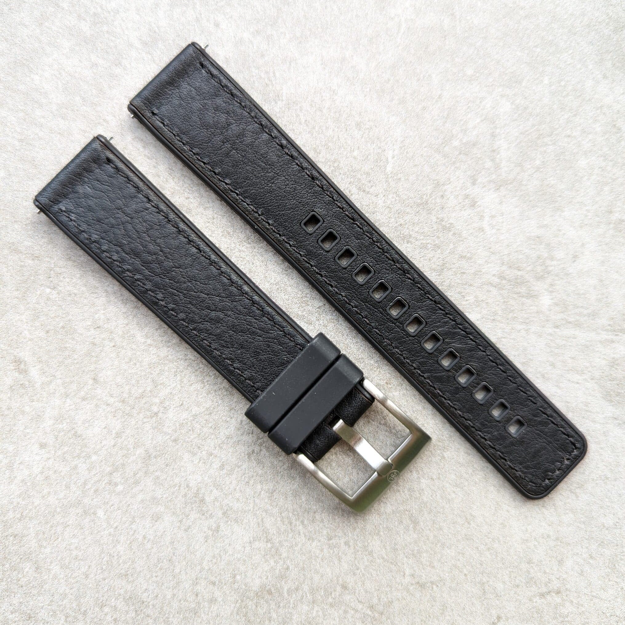 leather-rubber-watch-strap-black