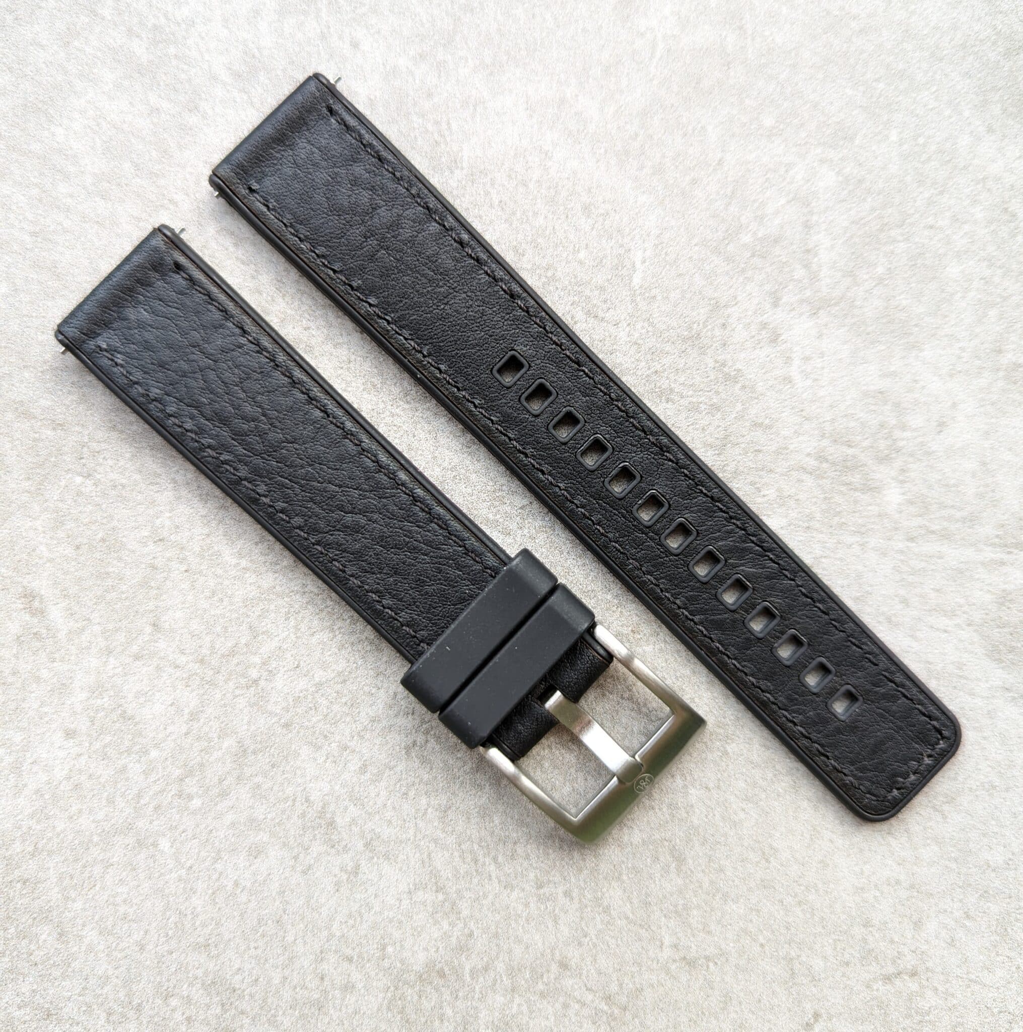 leather-rubber-watch-strap-black