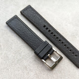 Leather & Rubber Strap - Black